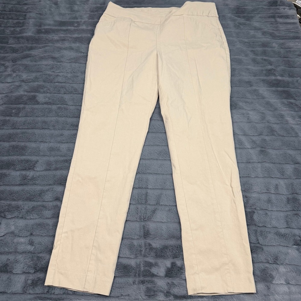Chicos So Slimming Juliet Ankle Pants Tan Beige Stretch Pull On Trouser Size 2.5